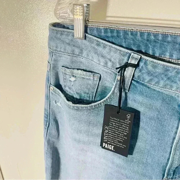 NWT PAIGE Denim Sarah Straight Leg Ankle Jeans Vintage Undone Riya Distressed - Picture 8 of 11